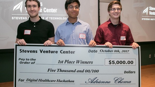 Photo: Team Ethyl was awarded $5,000 for an idea for a wrist device that could help former substance abusers. Photo Credit: Courtesy Stevens SVC