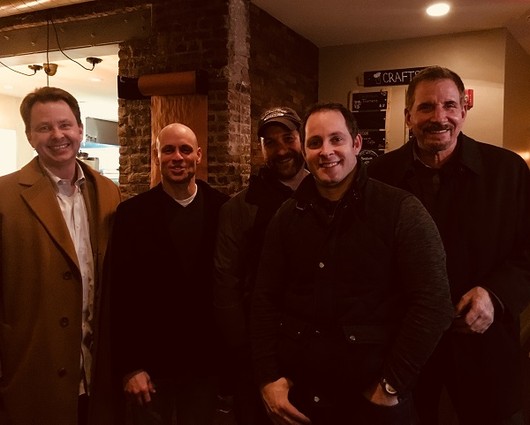 Photo: Chris Tomicki, founder of Profit Tek, Bradley Beach, founder of Covellus, James Curry, founder of Mindfile MultiMedia, TJ Pingitore, founder of UpstartGarden and StudentSuccessUand Hal Hansen, inventor of QLash/QCivue  Photo Credit: Dillan DiGiovanni