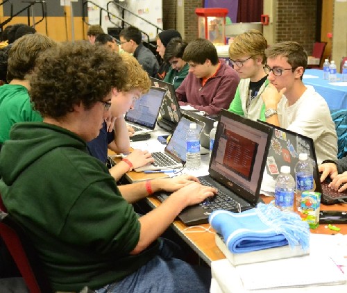 Photo: Nearly 800 hackers came to Rutger's University's  HackRU Oct. 11 to !2. Photo Credit: Marielle Sumergido 