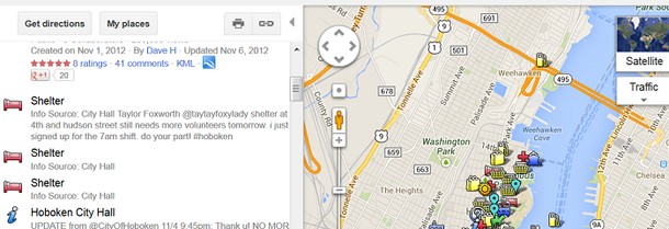 Photo: A screen shot of the Hoboken Sandy Maps site. Photo Credit: HSM