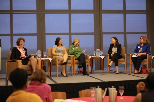 Photo: Panelists talk about funding tech entrepreneurial ventures at Women Entrepreneurship Conference. Photo Credit: Madison Schaefer