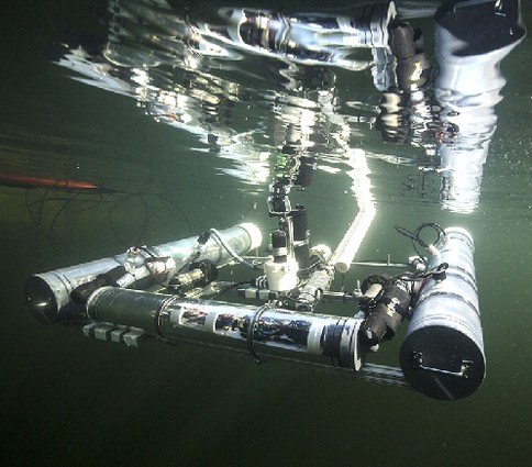 Photo: This computer-controlled underwater drone was designed by Stevens students. Photo Credit: Courtesy Stevens Institute of Technology