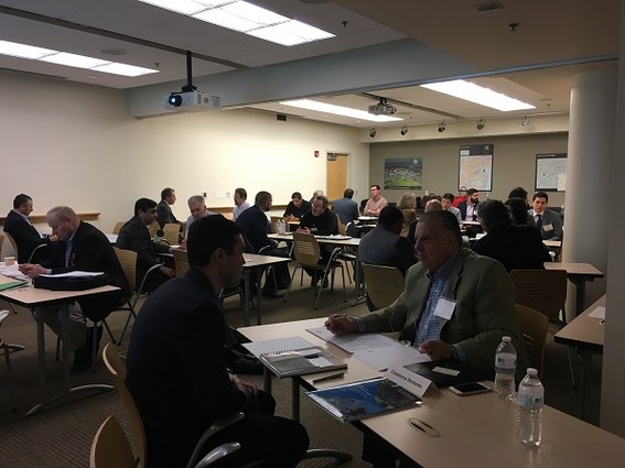 Photo: Investor meetings at the April 2017 Founders and Funders event Photo Credit: Esther Surden