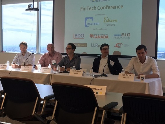 Photo: Online lending panel at the New Jersey Tech Council's Fintech event Photo Credit: Marc Weinstein