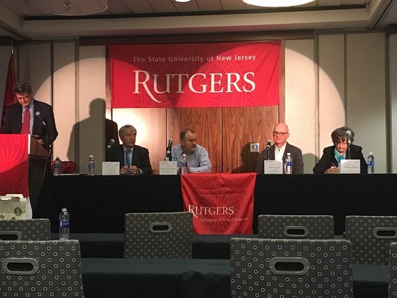 Photo: Panelists talk about ideas that could help shape Rutgers CS program in the future. Photo Credit: Esther Surden