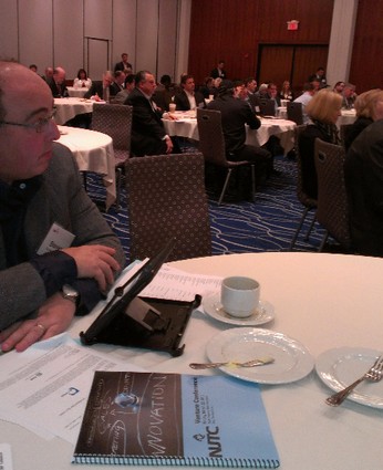 Photo: Attendees listen to pitches at the NJTC Venture Conference in March Photo Credit: Laurie Petersen