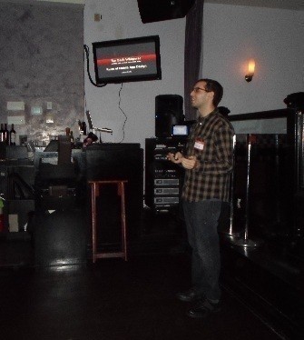 Photo: David Spira spoke about app development at the NJ Connect Meetup in October. Photo Credit: Allyson Pryor