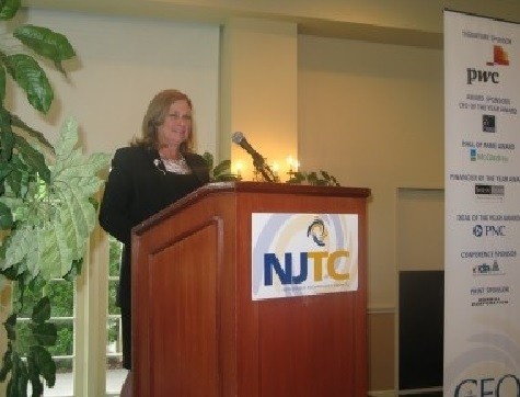 Photo: Eileen Martinson, CEO of Sparta Systems, speaking at a recent NJTC meeting. Photo Credit: NJTC