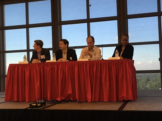 Photo: Panelists discussed the internet of things at a Feliciano Center program in August. Photo Credit: Esther Surden