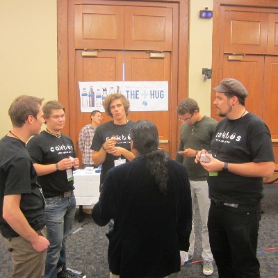 Photo: The Caktus team on the TechLaunch demo day. Photo Credit: Courtesy TechLaunch