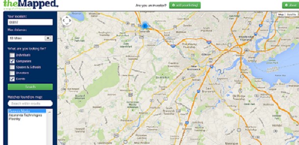 Photo: A screenshot of TheMapped. Let's populate it with NJ Tech community information! Photo Credit: ES
