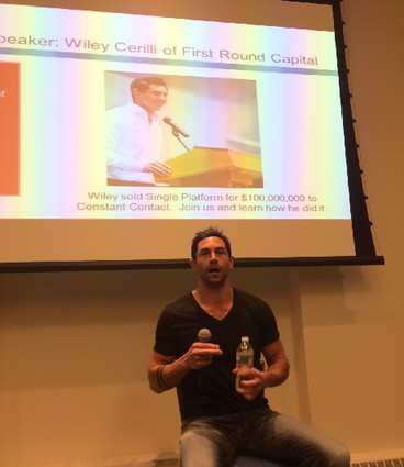 Photo: Wiley Cerilli spoke at the Morris Tech Meetup in Feb. Photo Credit: Esther Surden