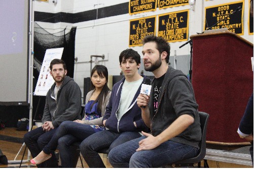 Photo: Photo from left: Colin Kroll of Vine, Rebecca Garcia of Coder Dojo, Mattan Griffel of One Month Rails, and Alexis Ohanian of reddit. Photo Credit: Steven Galante