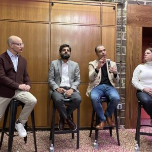 Panelists at Princeton Tech Meetup AI in Healthcare event.