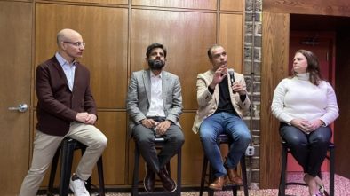 Panelists at Princeton Tech Meetup AI in Healthcare event.